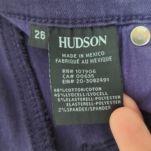 Hudson Krista Classic Mid Rise Ankle Length Super Skinny Jeans Dark Purple 26 - Picture 9 of 16